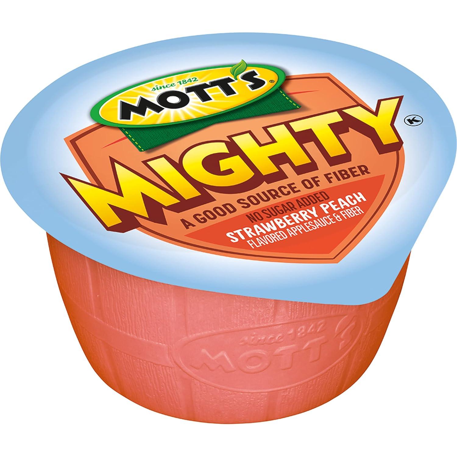 image:imageMotts Mighty Strawberry Peach Applesauce 39 Oz Cups 72 Count 12 Packs Of 6 No Sugar Added Good Source Of Fiber Supports A Healthy Digestive System Glutenfree KosherStrawberry Peach
