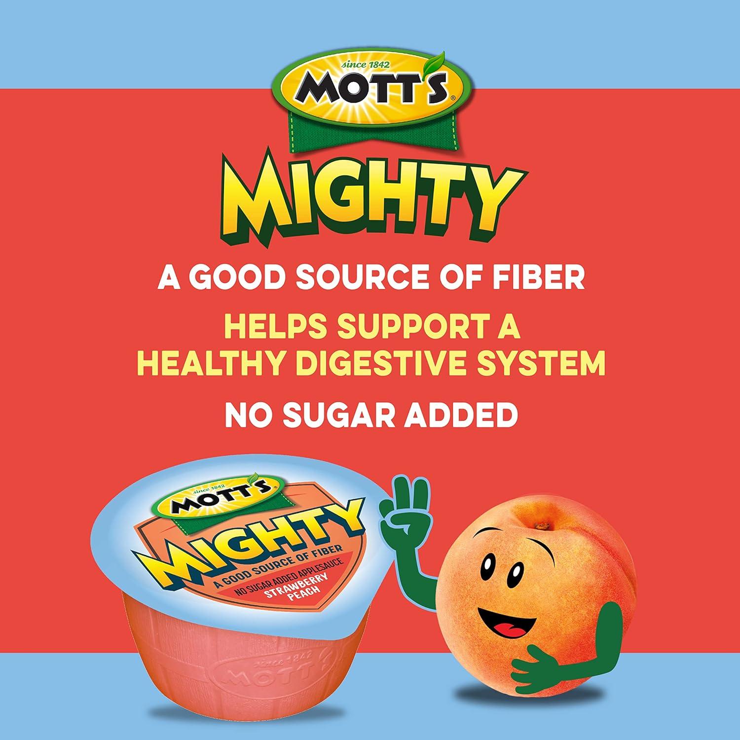 image:imageMotts Mighty Strawberry Peach Applesauce 39 Oz Cups 72 Count 12 Packs Of 6 No Sugar Added Good Source Of Fiber Supports A Healthy Digestive System Glutenfree KosherStrawberry Peach