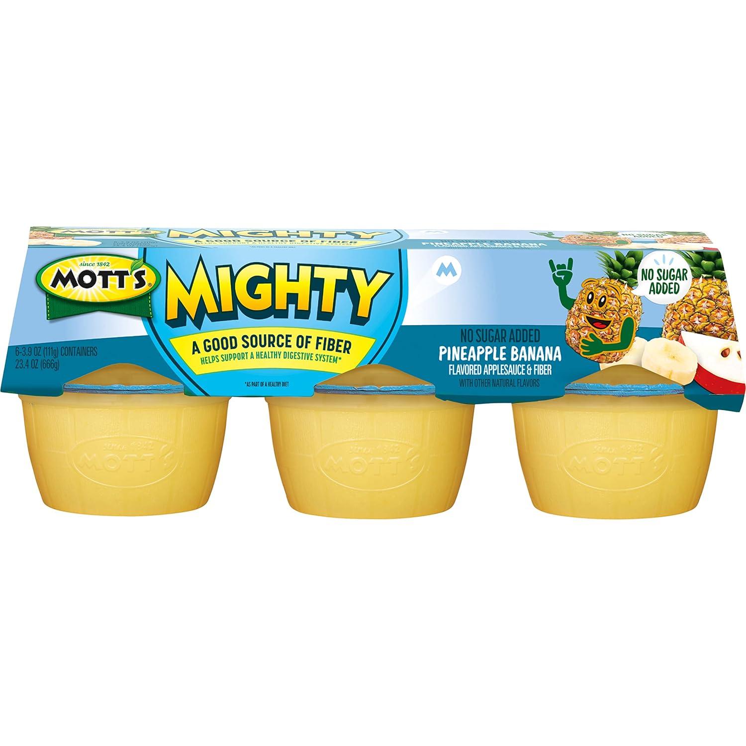 image:imageMotts Mighty Strawberry Peach Applesauce 39 Oz Cups 72 Count 12 Packs Of 6 No Sugar Added Good Source Of Fiber Supports A Healthy Digestive System Glutenfree KosherPineapple Banana