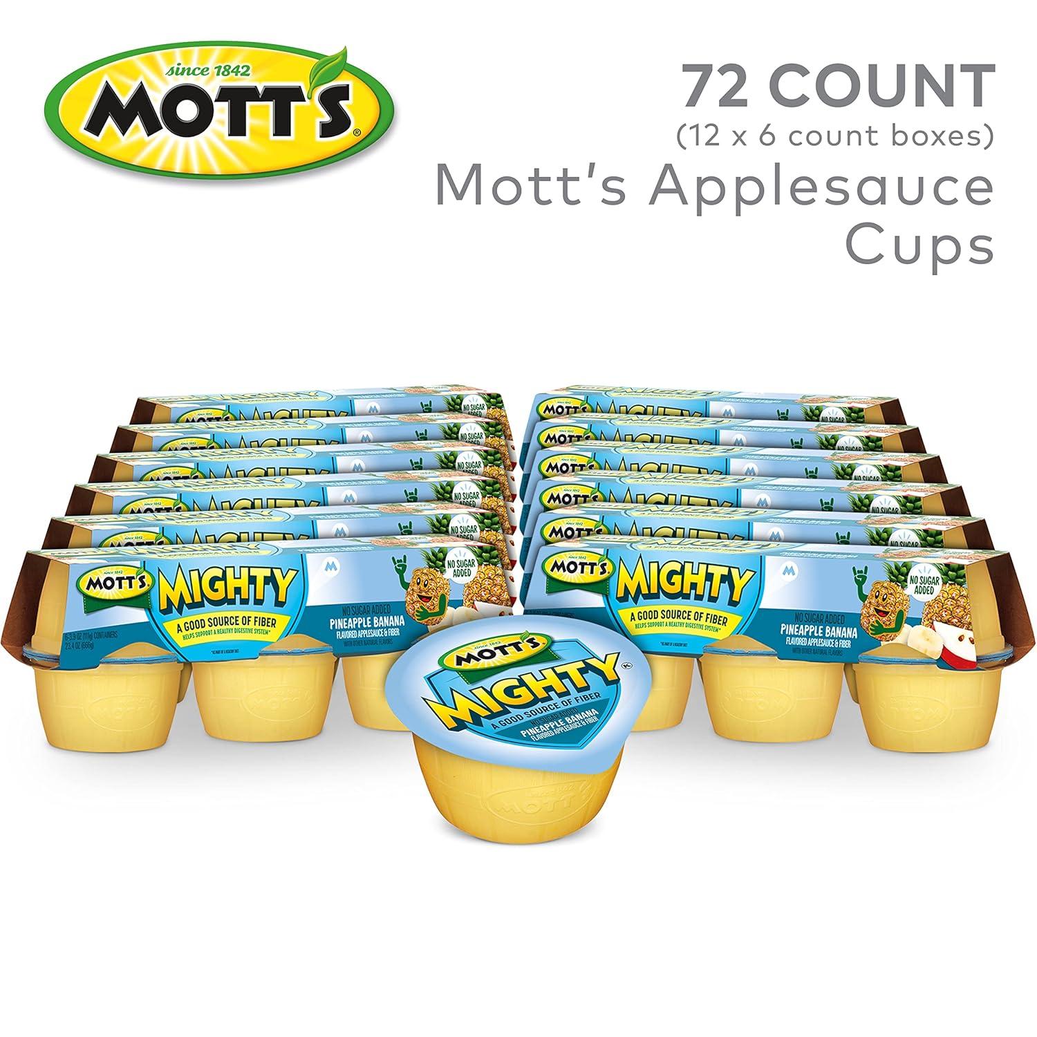 image:imageMotts Mighty Strawberry Peach Applesauce 39 Oz Cups 72 Count 12 Packs Of 6 No Sugar Added Good Source Of Fiber Supports A Healthy Digestive System Glutenfree KosherPineapple Banana