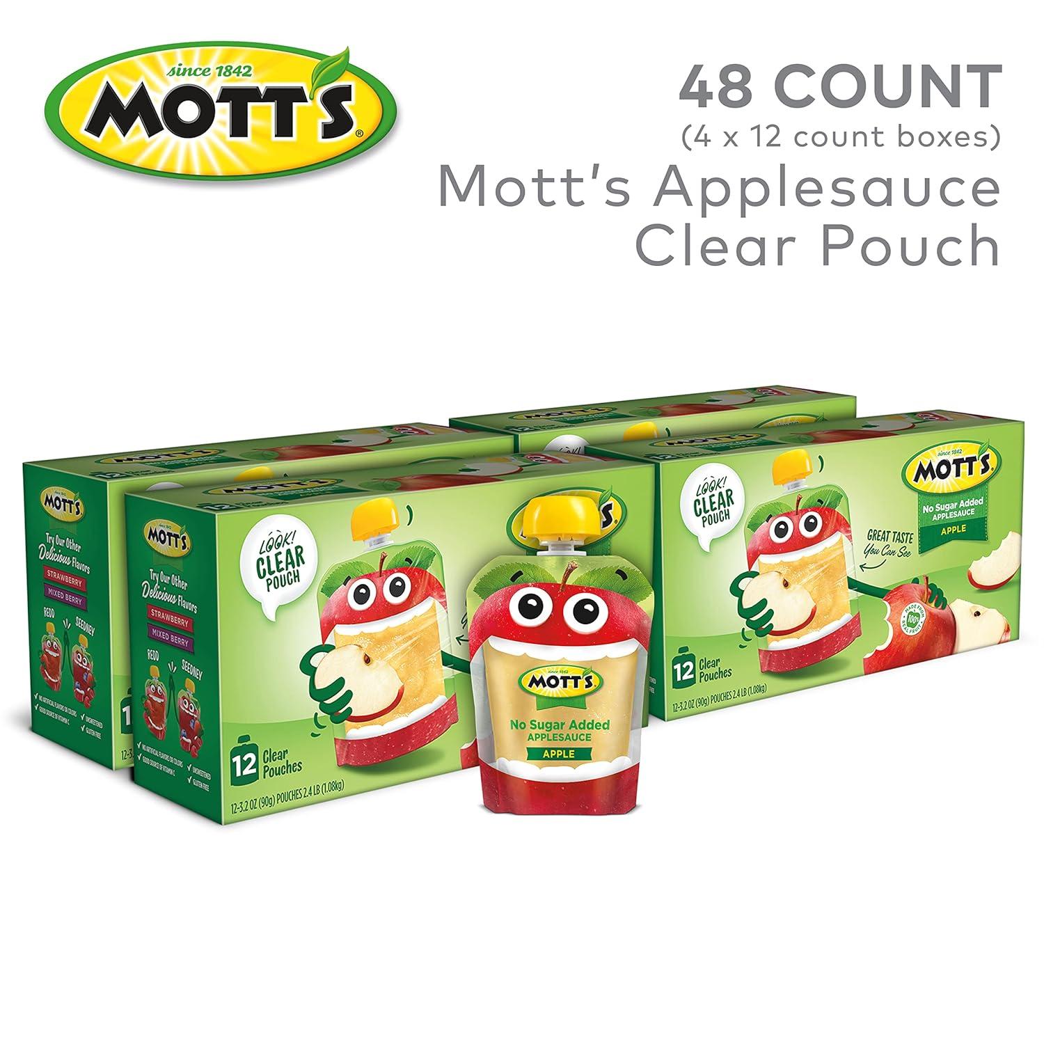 image:imageMotts No Sugar Added Applesauce 32 Oz Clear Pouches 48 Count 4 Packs Of 12 Good Source Of Vitamin C No Artificial FlavorsApple
