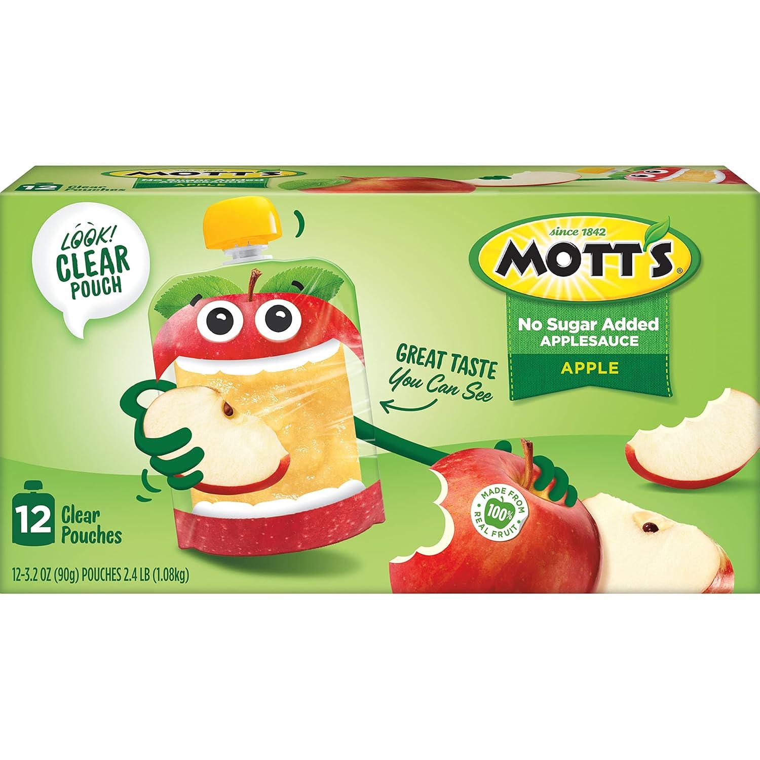 image:imageMotts No Sugar Added Applesauce 32 Oz Clear Pouches 48 Count 4 Packs Of 12 Good Source Of Vitamin C No Artificial FlavorsApple