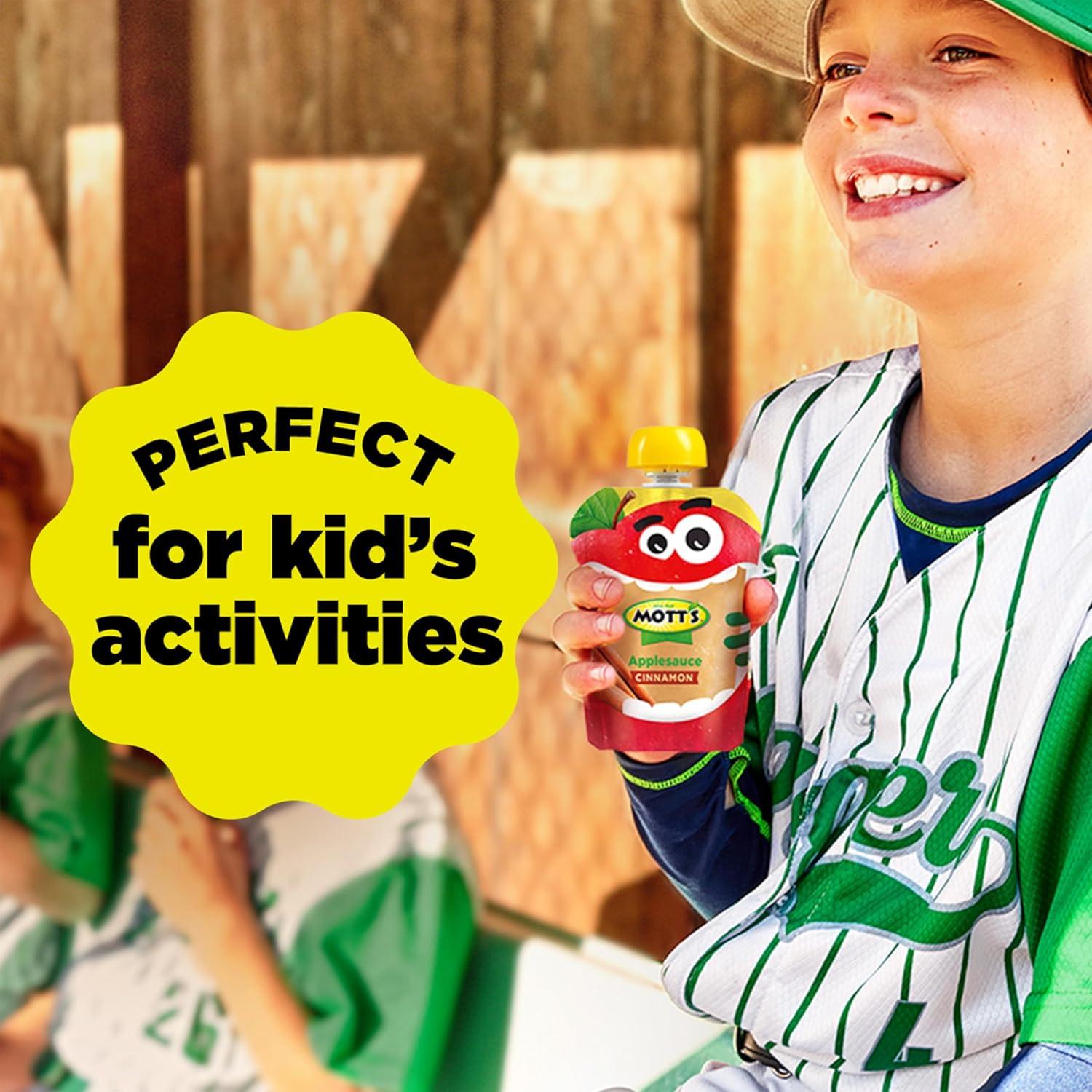 image:imageMotts No Sugar Added Applesauce Variety Pack Cinnamon and Apple Made from Real Fruit No Artificial Flavors 32 Oz Clear Pouches 20 PackCinnamon