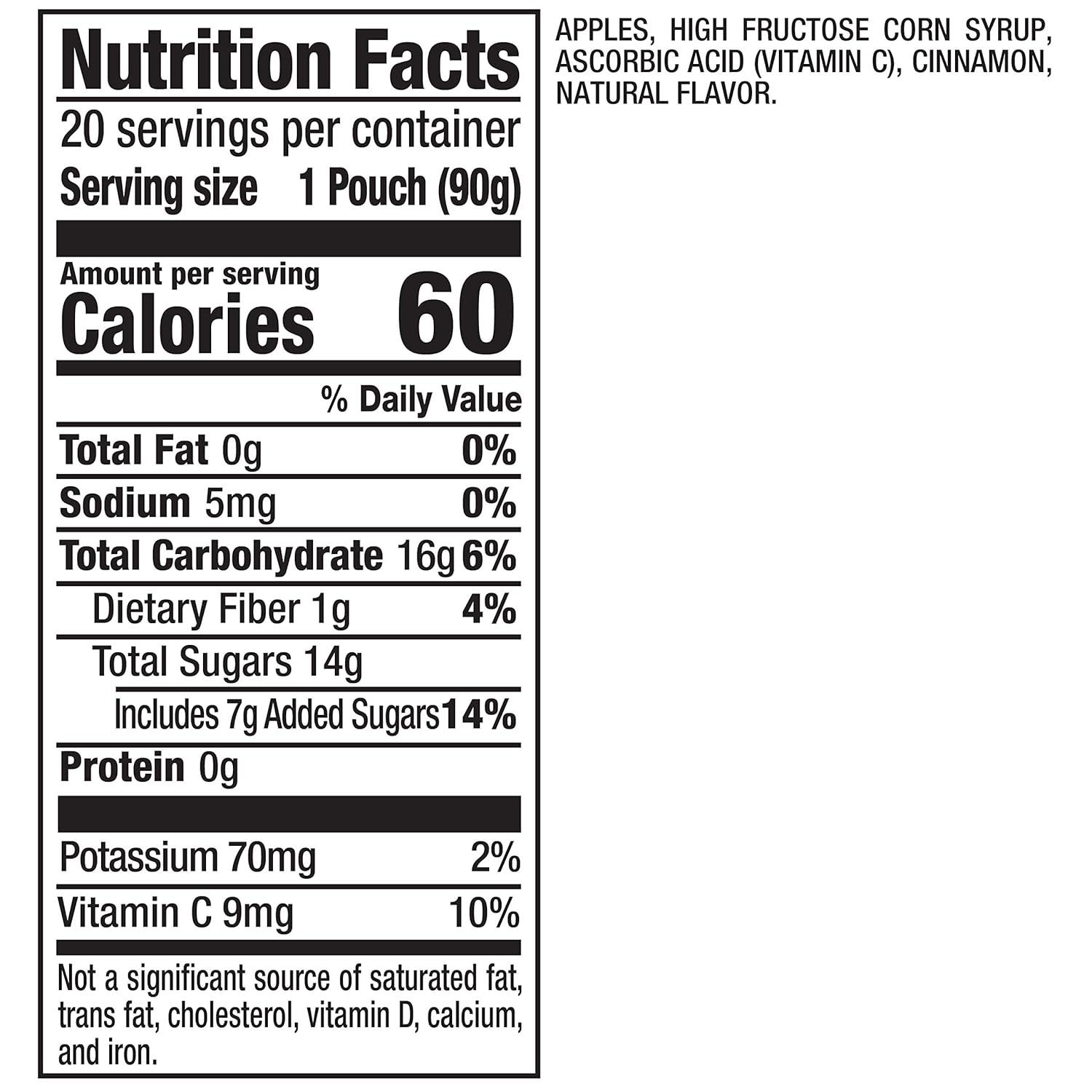 image:imageMotts No Sugar Added Applesauce Variety Pack Cinnamon and Apple Made from Real Fruit No Artificial Flavors 32 Oz Clear Pouches 20 PackCinnamon