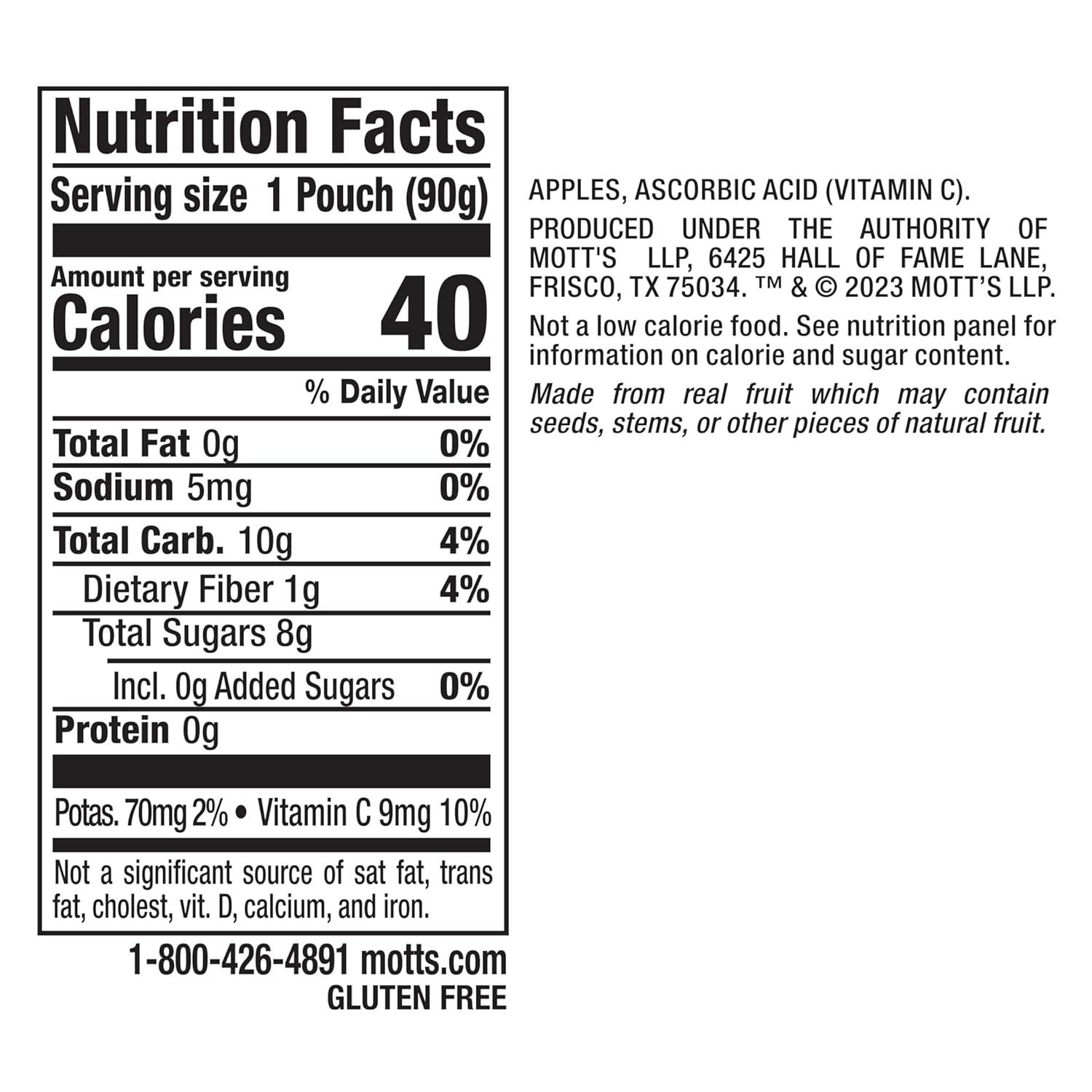 image:imageMotts No Sugar Added Applesauce Variety Pack Cinnamon and Apple Made from Real Fruit No Artificial Flavors 32 Oz Clear Pouches 20 PackNo Sugar Apple