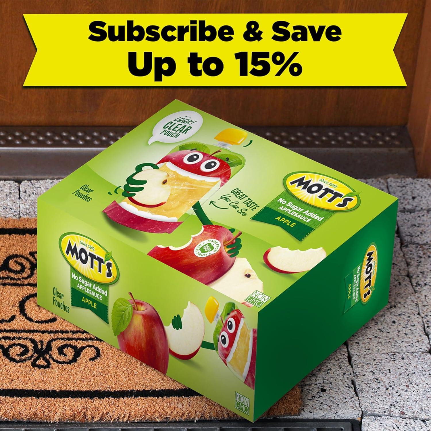 image:imageMotts No Sugar Added Applesauce Variety Pack Cinnamon and Apple Made from Real Fruit No Artificial Flavors 32 Oz Clear Pouches 20 PackNo Sugar Apple