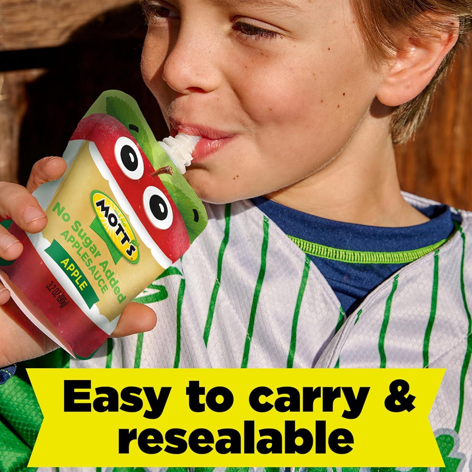 image:imageMotts No Sugar Added Applesauce Variety Pack Cinnamon and Apple Made from Real Fruit No Artificial Flavors 32 Oz Clear Pouches 20 PackNo Sugar Apple
