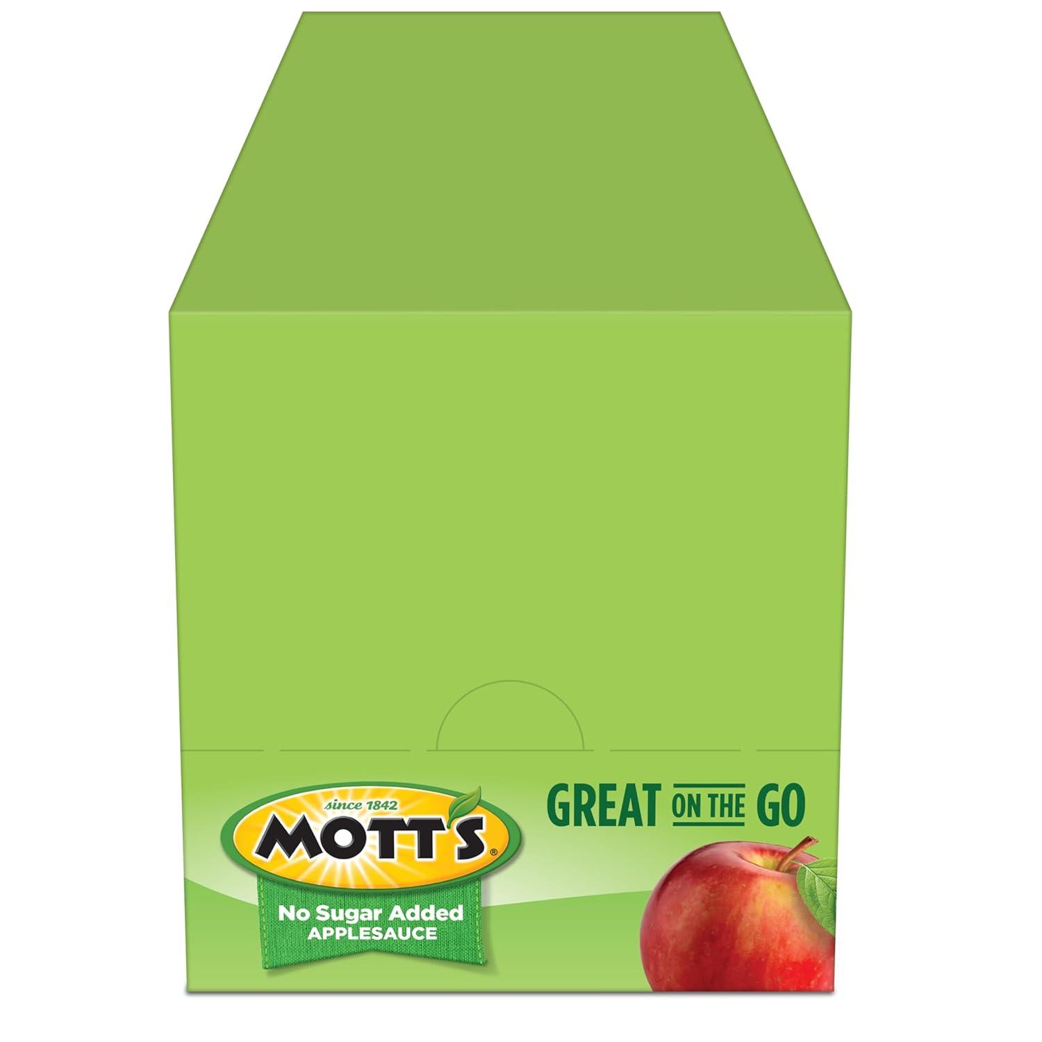 image:imageMotts No Sugar Added Applesauce Variety Pack Cinnamon and Apple Made from Real Fruit No Artificial Flavors 32 Oz Clear Pouches 20 PackNo Sugar Apple
