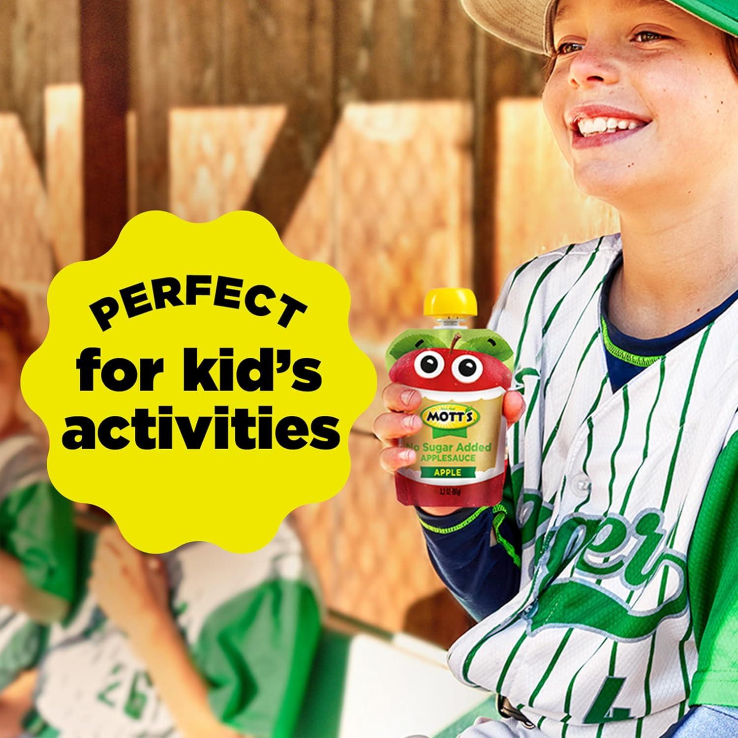 image:imageMotts No Sugar Added Applesauce Variety Pack Cinnamon and Apple Made from Real Fruit No Artificial Flavors 32 Oz Clear Pouches 20 PackNo Sugar Apple