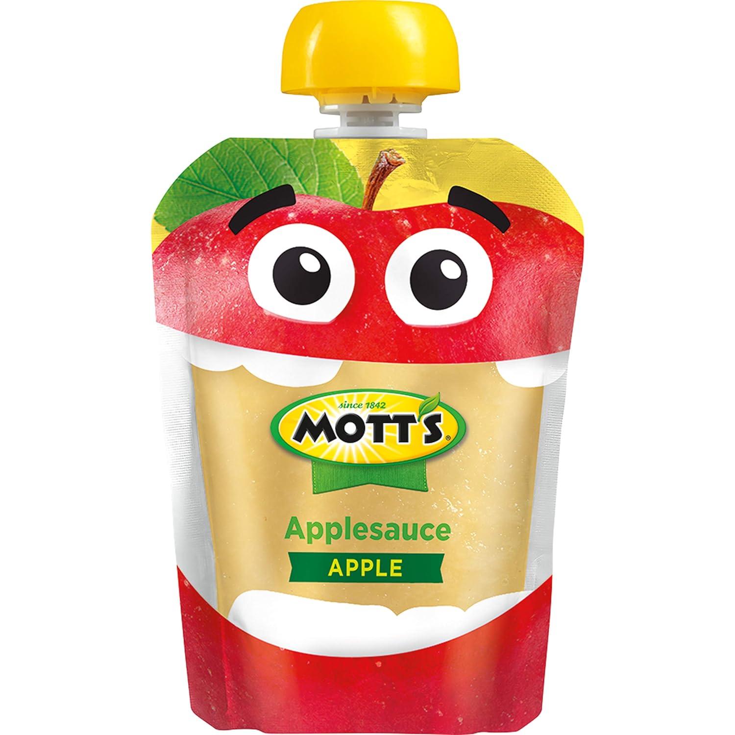 image:imageMotts No Sugar Added Applesauce Variety Pack Cinnamon and Apple Made from Real Fruit No Artificial Flavors 32 Oz Clear Pouches 20 PackOriginal Apple