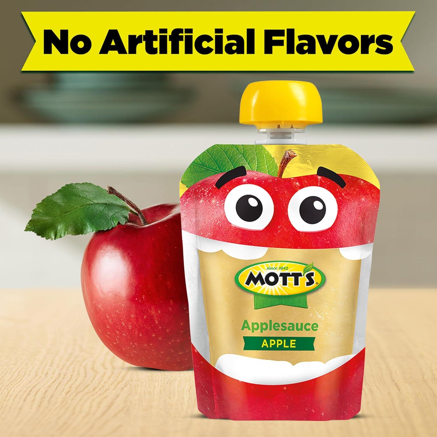 image:imageMotts No Sugar Added Applesauce Variety Pack Cinnamon and Apple Made from Real Fruit No Artificial Flavors 32 Oz Clear Pouches 20 PackOriginal Apple