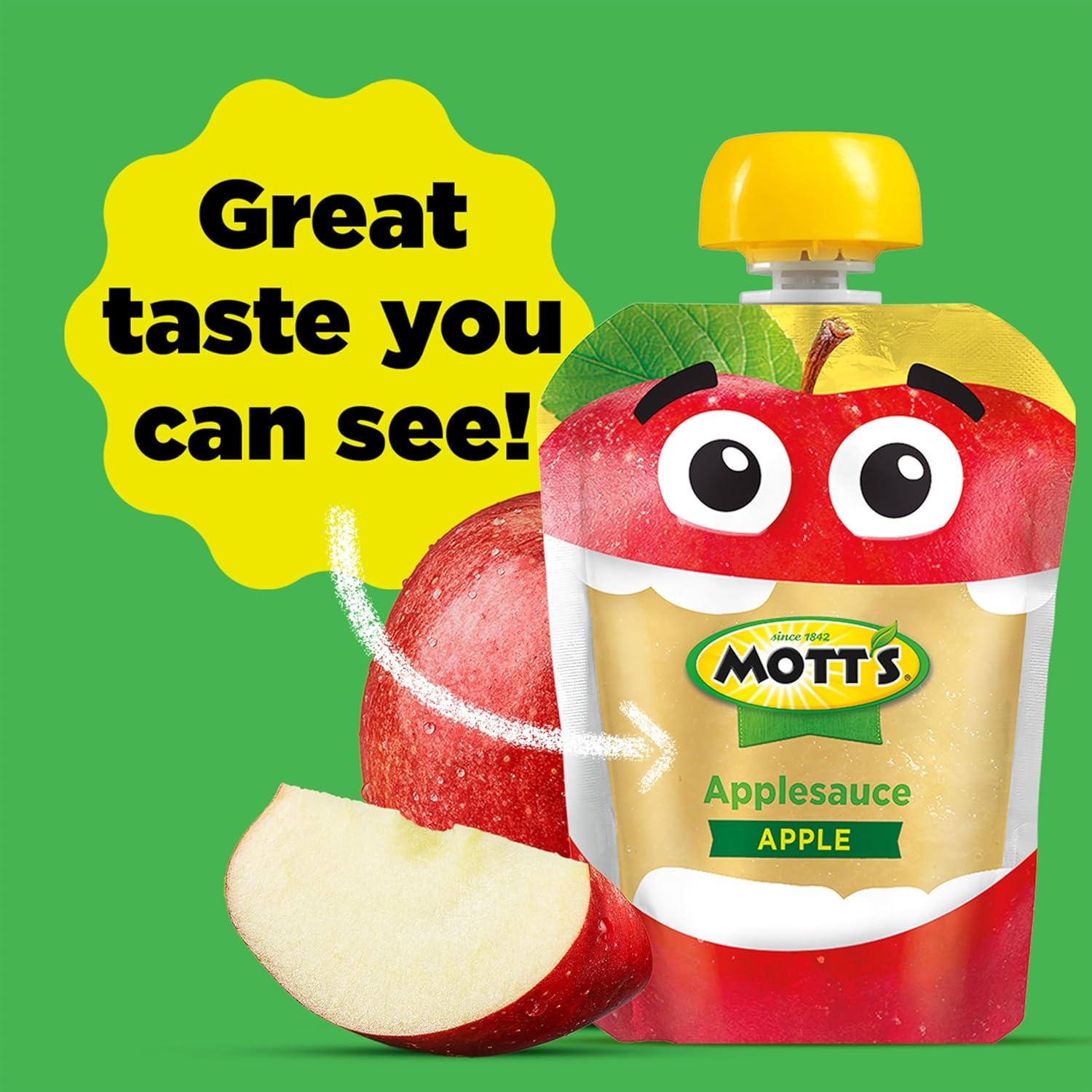 image:imageMotts No Sugar Added Applesauce Variety Pack Cinnamon and Apple Made from Real Fruit No Artificial Flavors 32 Oz Clear Pouches 20 PackOriginal Apple