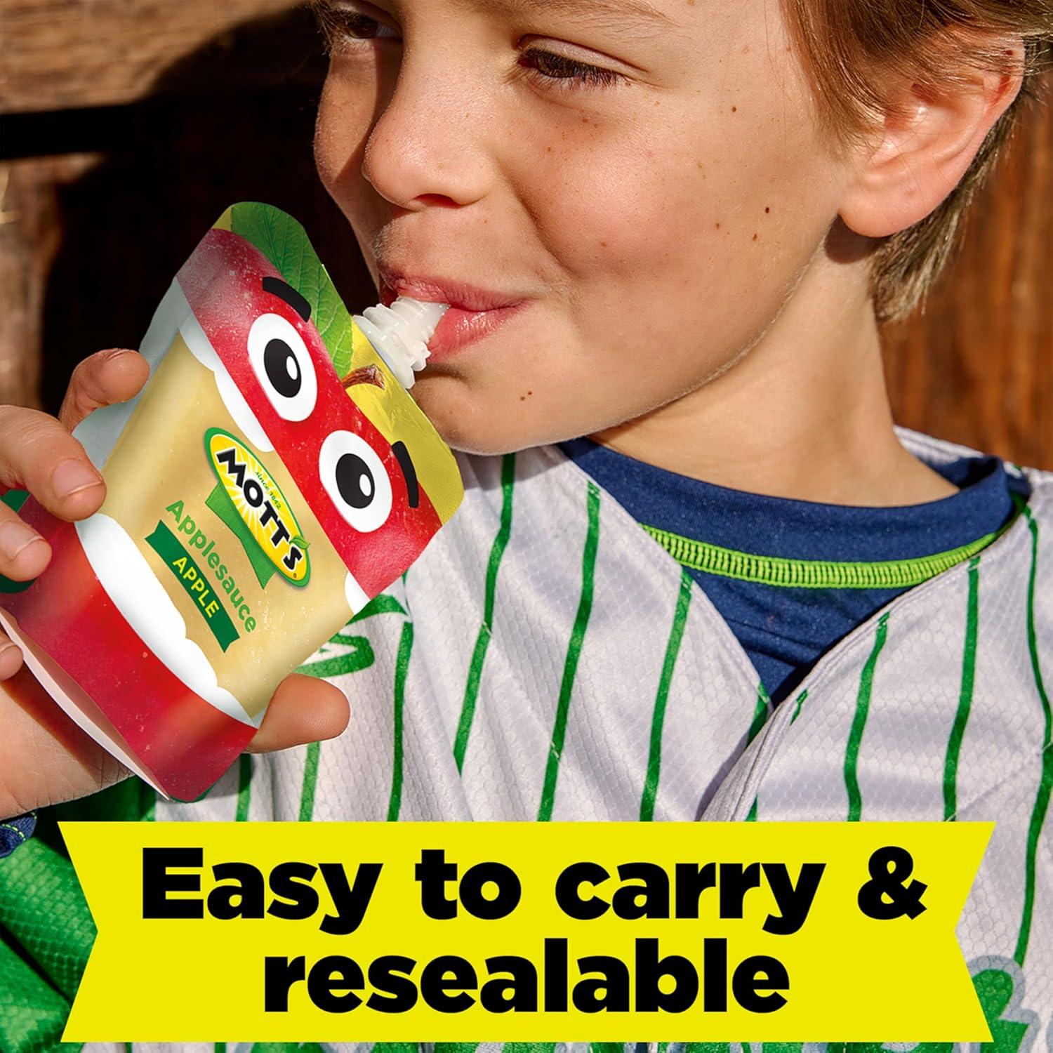 image:imageMotts No Sugar Added Applesauce Variety Pack Cinnamon and Apple Made from Real Fruit No Artificial Flavors 32 Oz Clear Pouches 20 PackOriginal Apple