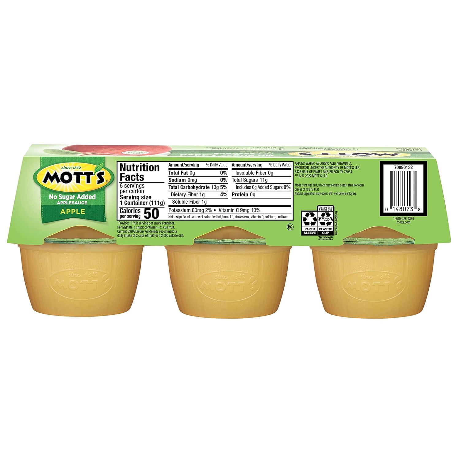 image:imageMotts No Sugar Added Cherry Applesauce 39 Ounce Cup 6 Count Pack of 12Apple