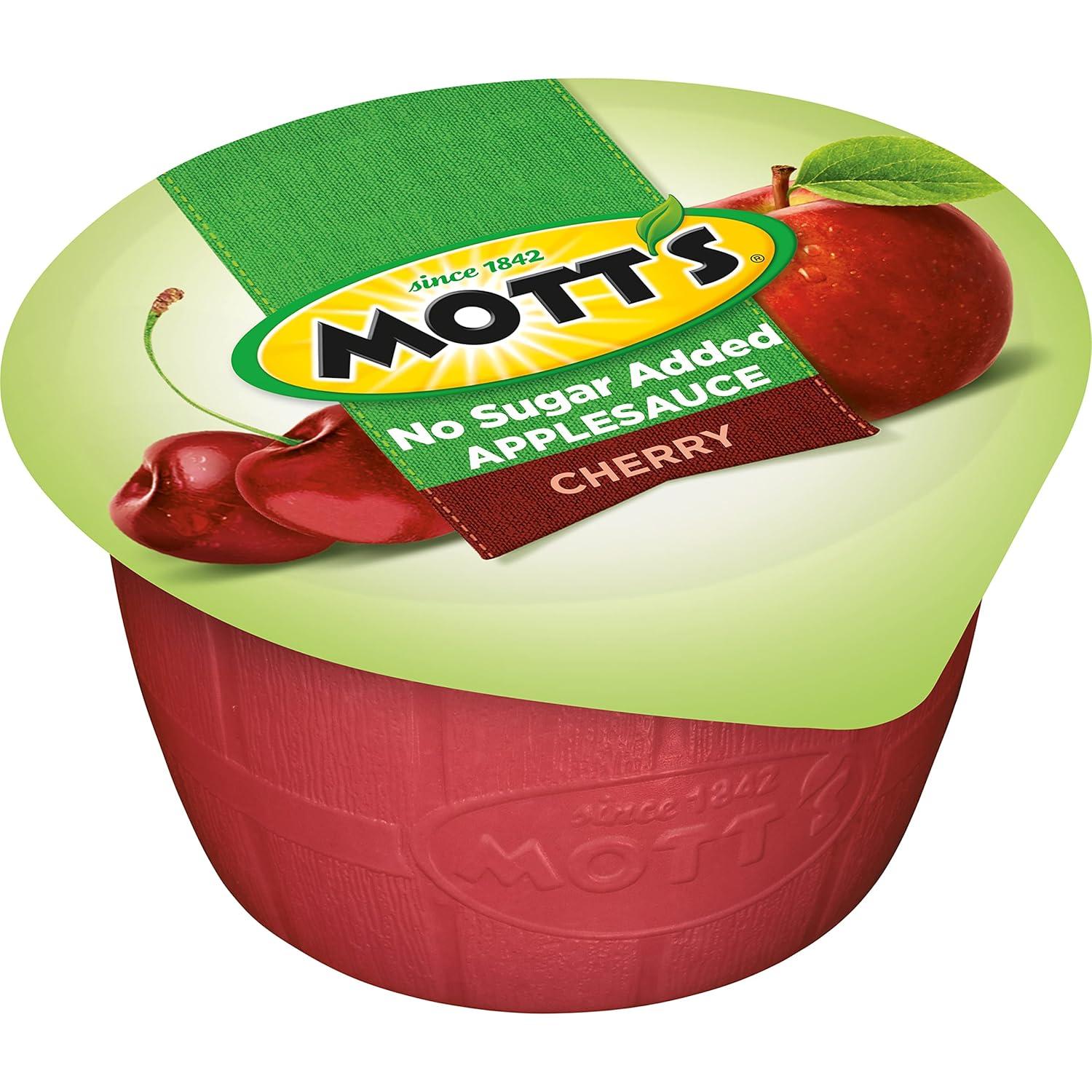 image:imageMotts No Sugar Added Cherry Applesauce 39 Ounce Cup 6 Count Pack of 12Cherry