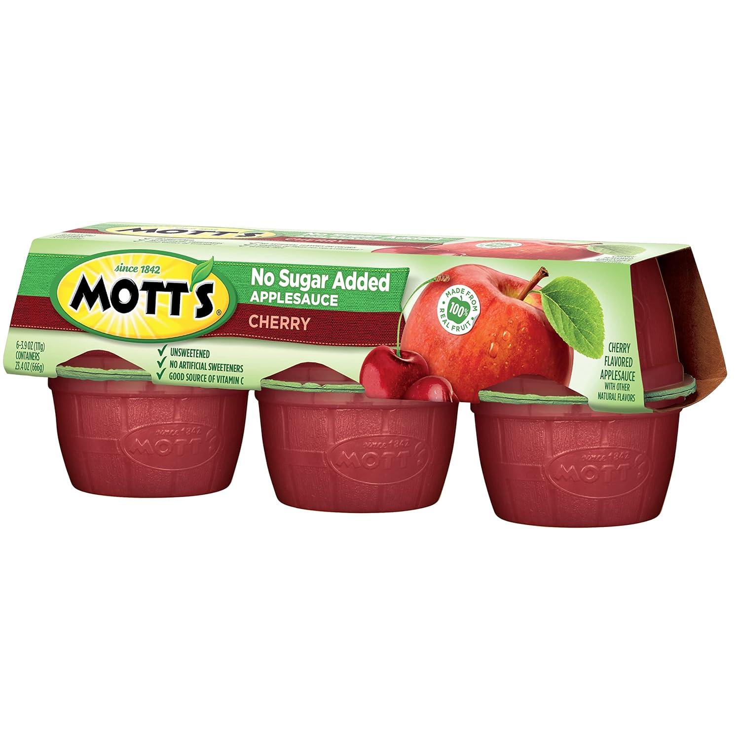 image:imageMotts No Sugar Added Cherry Applesauce 39 Ounce Cup 6 Count Pack of 12Cherry