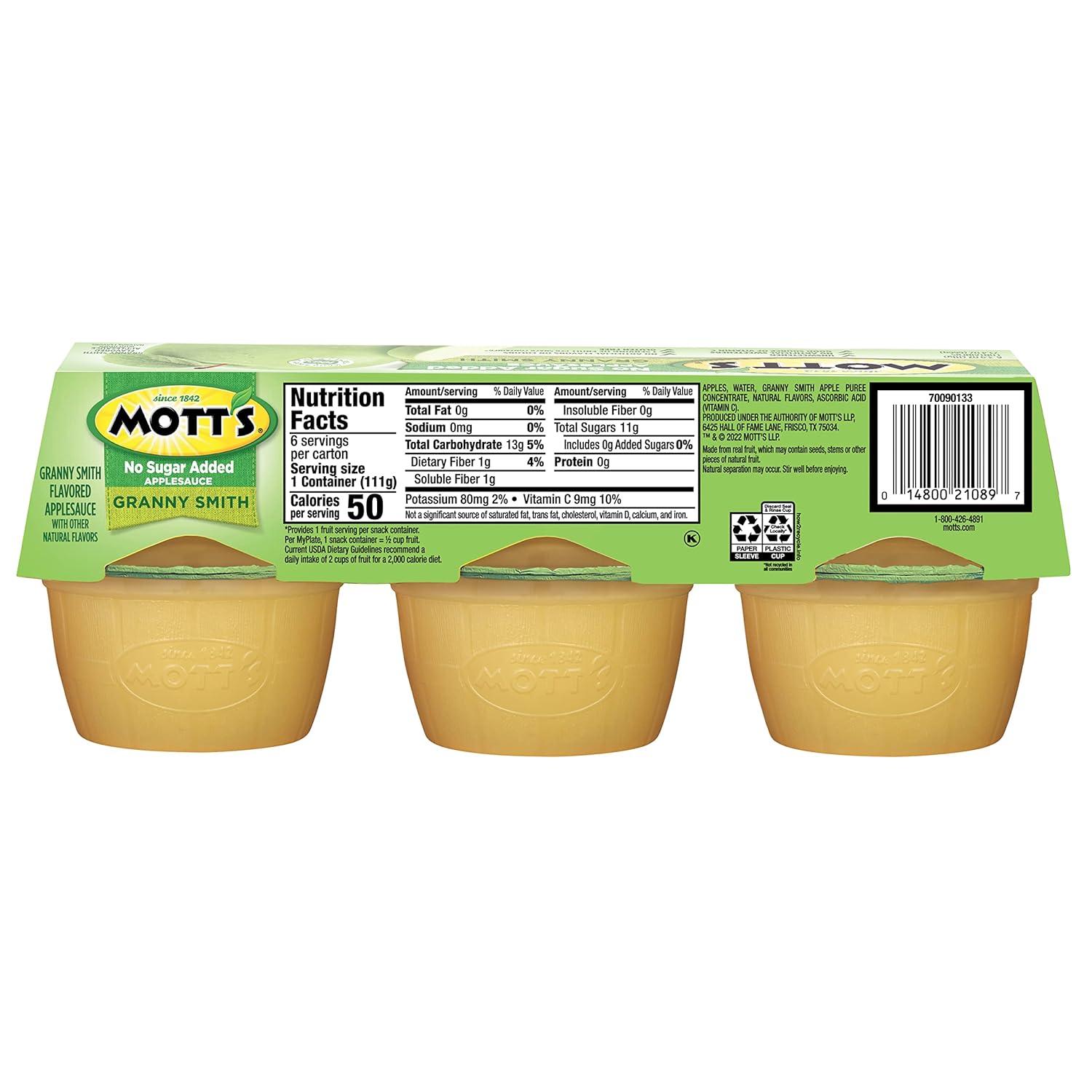 image:imageMotts No Sugar Added Cherry Applesauce 39 Ounce Cup 6 Count Pack of 12Granny Smith
