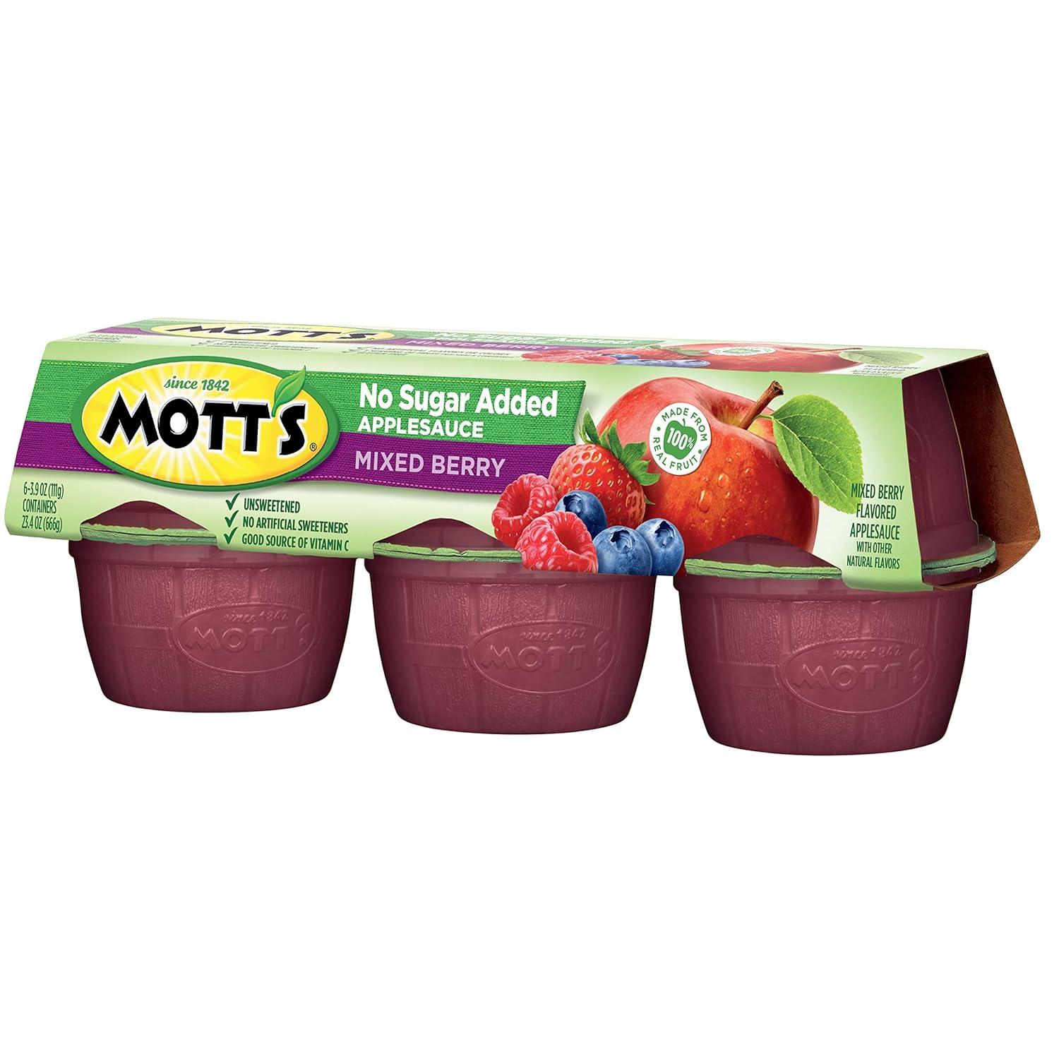 image:imageMotts No Sugar Added Cherry Applesauce 39 Ounce Cup 6 Count Pack of 12Mixed Berry