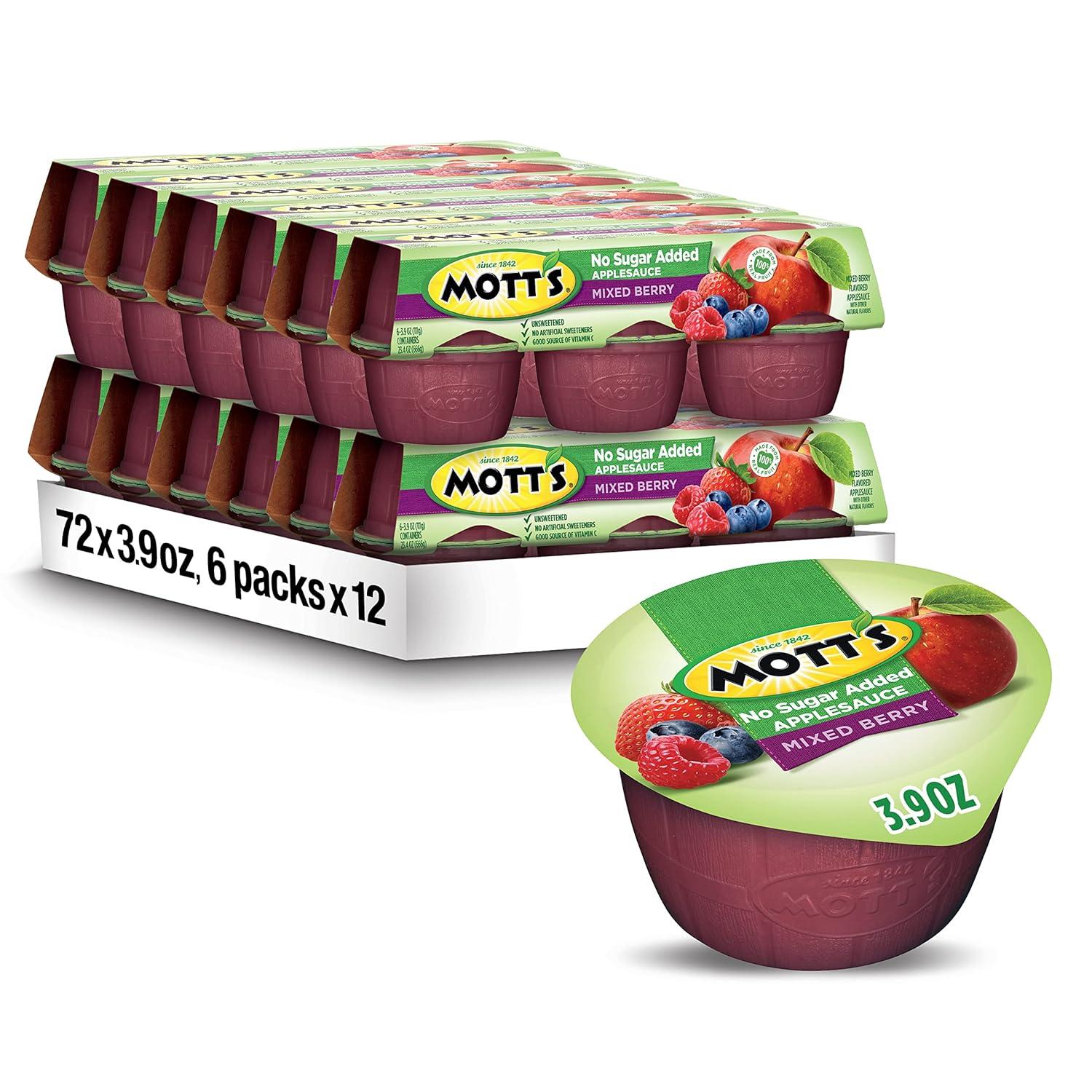 image:imageMotts No Sugar Added Cherry Applesauce 39 Ounce Cup 6 Count Pack of 12Mixed Berry