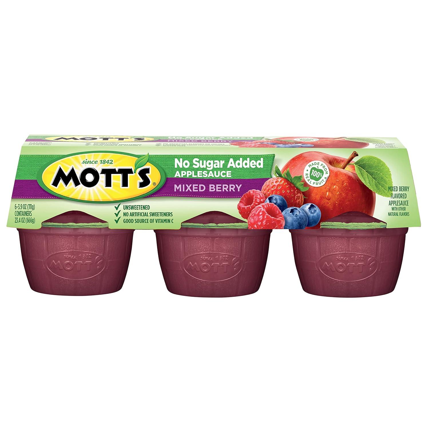 image:imageMotts No Sugar Added Cherry Applesauce 39 Ounce Cup 6 Count Pack of 12Mixed Berry