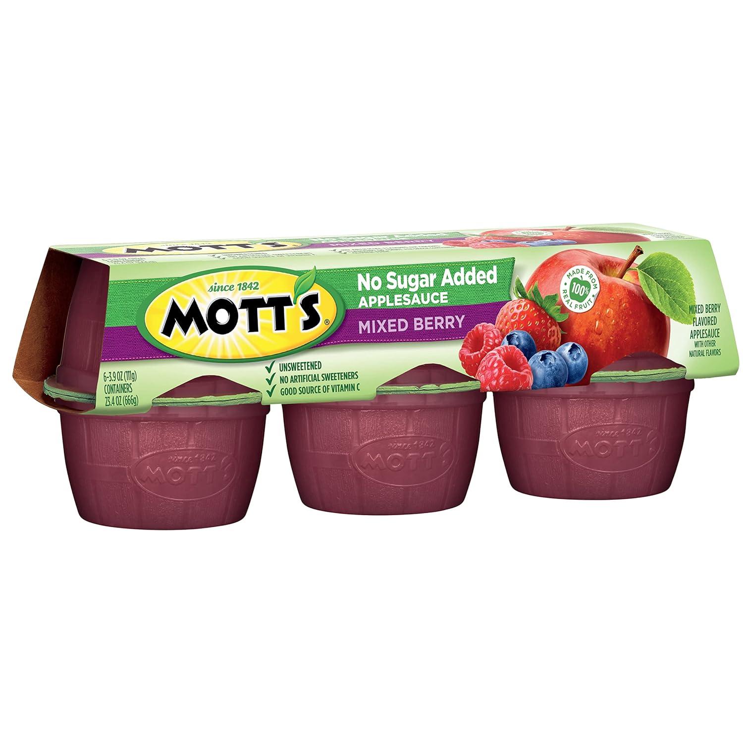 image:imageMotts No Sugar Added Cherry Applesauce 39 Ounce Cup 6 Count Pack of 12Mixed Berry