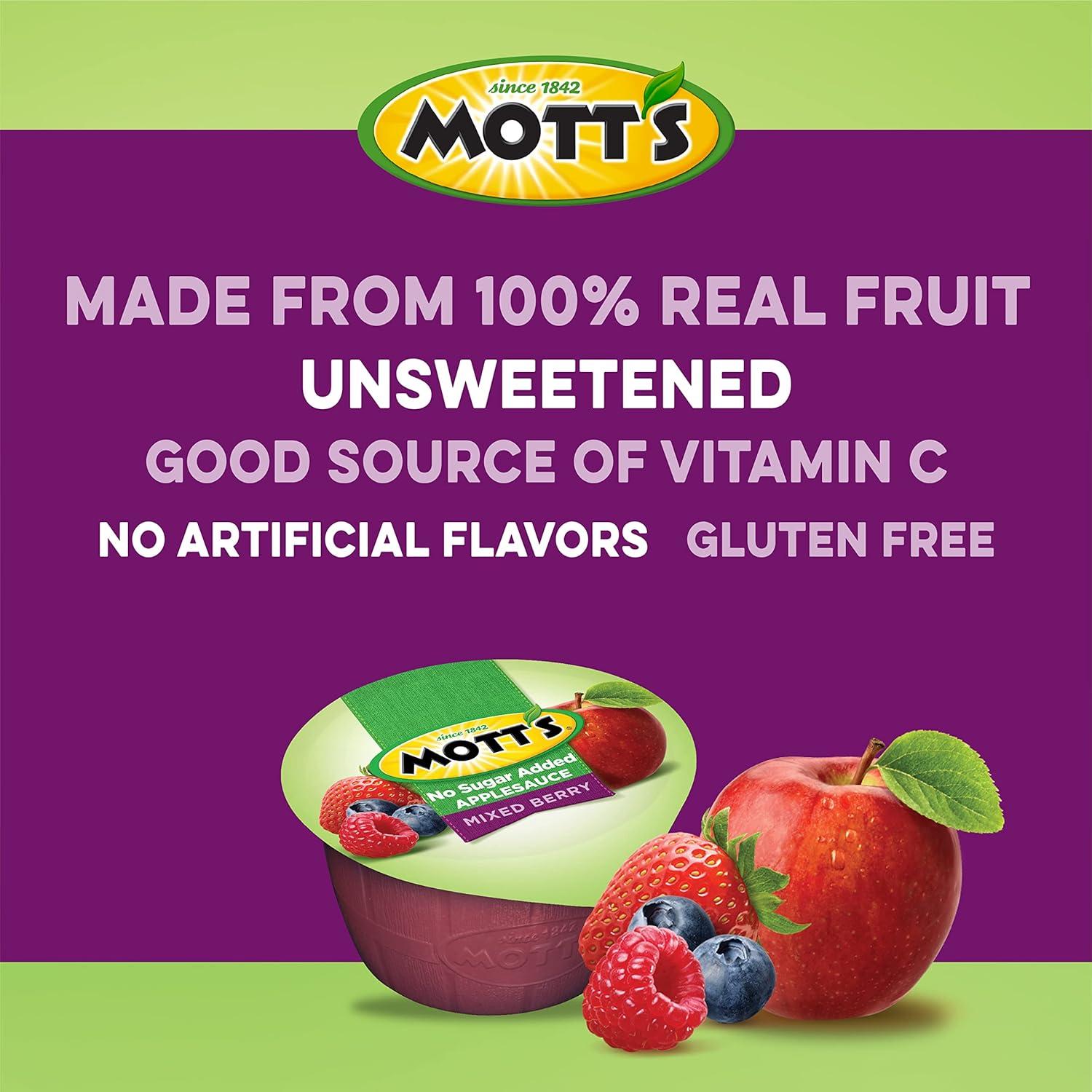 image:imageMotts No Sugar Added Cherry Applesauce 39 Ounce Cup 6 Count Pack of 12Mixed Berry