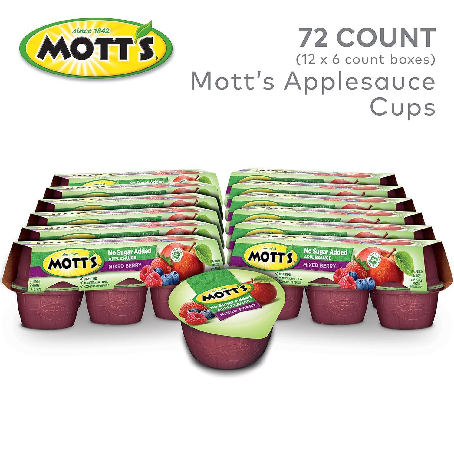 image:imageMotts No Sugar Added Cherry Applesauce 39 Ounce Cup 6 Count Pack of 12Mixed Berry