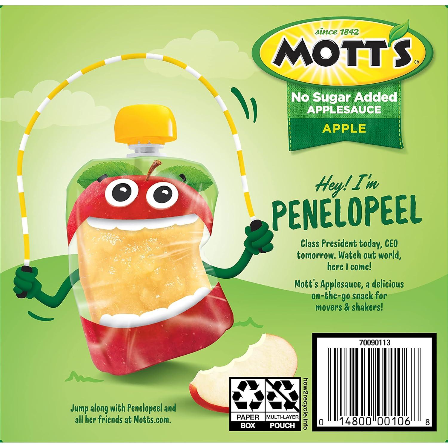 image:imageMotts No Sugar Added Strawberry Applesauce 32 Oz Clear Pouches 48 Count 4 Packs Of 12 Good Source Of Vitamin C No Artificial FlavorsApple