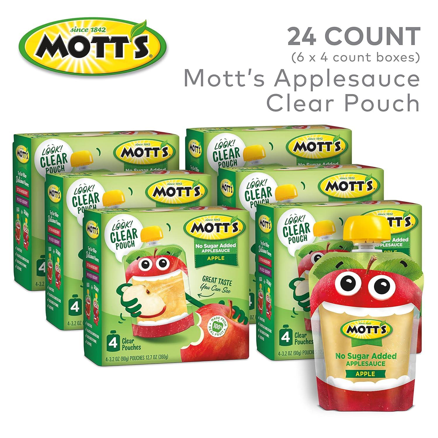 image:imageMotts No Sugar Added Strawberry Applesauce 32 Oz Clear Pouches 48 Count 4 Packs Of 12 Good Source Of Vitamin C No Artificial FlavorsApple
