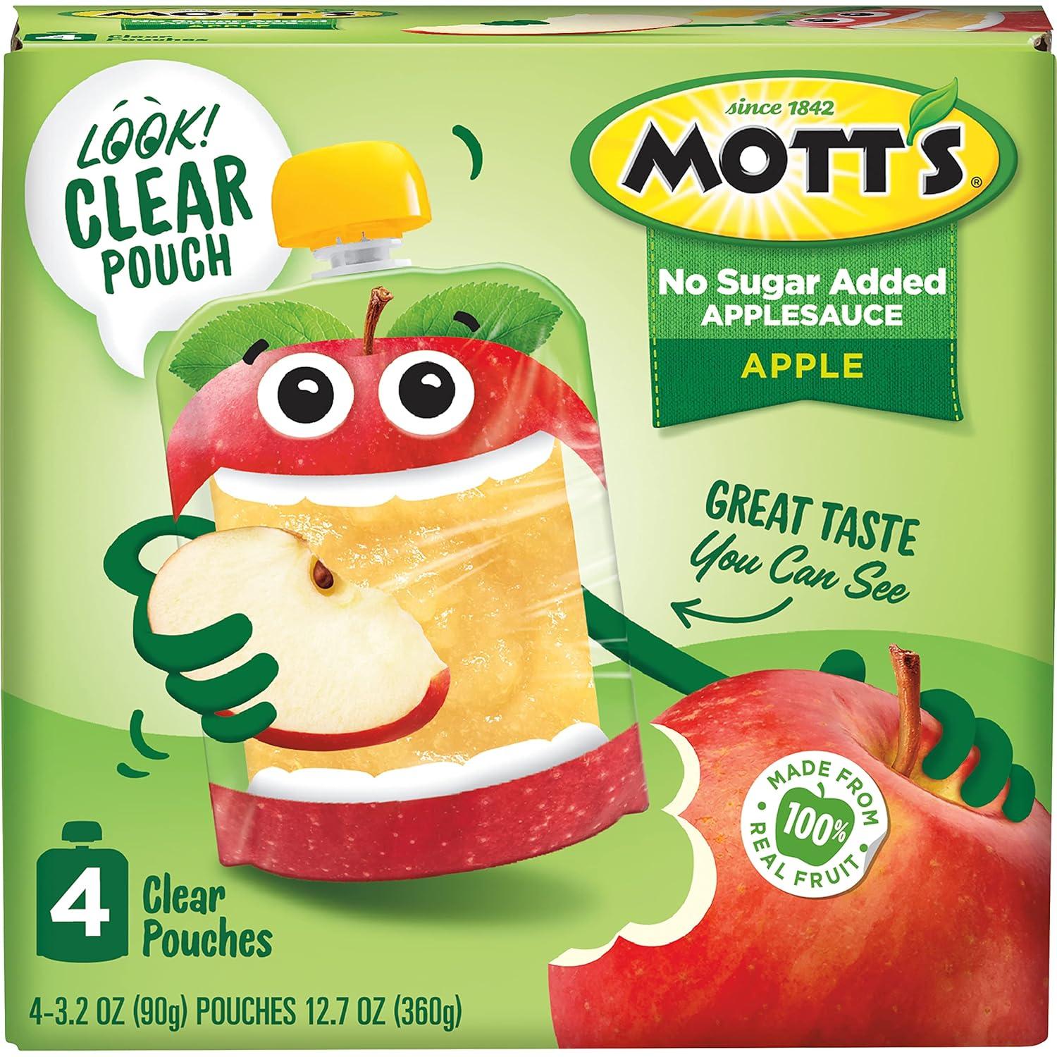 image:imageMotts No Sugar Added Strawberry Applesauce 32 Oz Clear Pouches 48 Count 4 Packs Of 12 Good Source Of Vitamin C No Artificial FlavorsApple