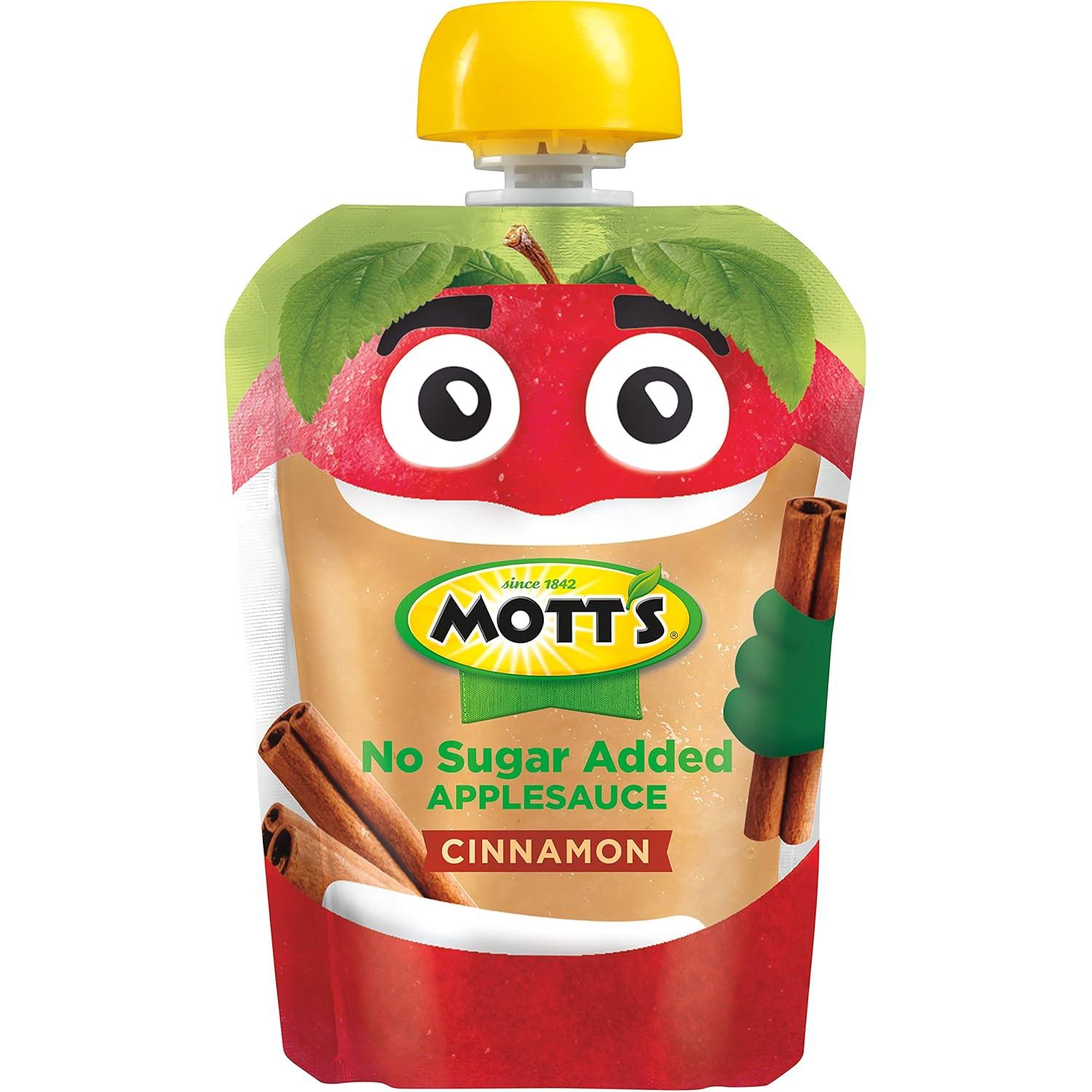 image:imageMotts No Sugar Added Strawberry Applesauce 32 Oz Clear Pouches 48 Count 4 Packs Of 12 Good Source Of Vitamin C No Artificial FlavorsCinnamon