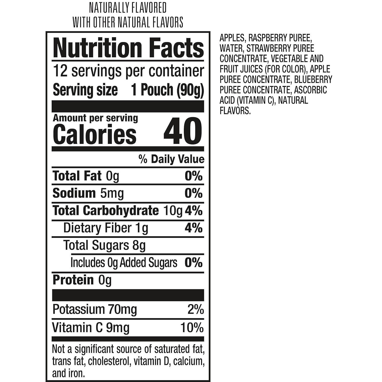 image:imageMotts No Sugar Added Strawberry Applesauce 32 Oz Clear Pouches 48 Count 4 Packs Of 12 Good Source Of Vitamin C No Artificial FlavorsMixed Berry