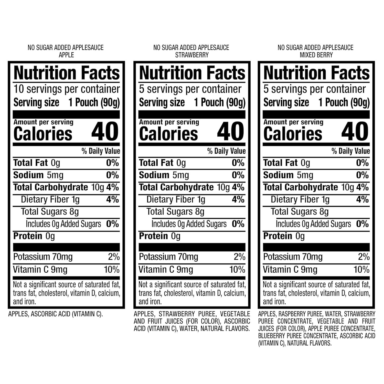 image:imageMotts No Sugar Added Strawberry Applesauce 32 Oz Clear Pouches 48 Count 4 Packs Of 12 Good Source Of Vitamin C No Artificial FlavorsVariety