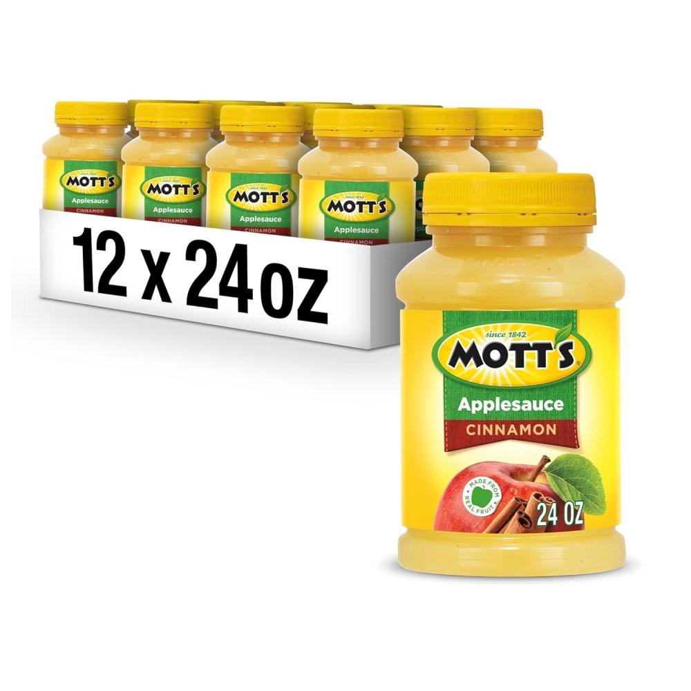image:imageMotts Applesauce 24 Oz Jar Pack Of 12 No Artificial Flavors Good Source Of Vitamin C Nutritious Option For The Whole FamilyCinnamon