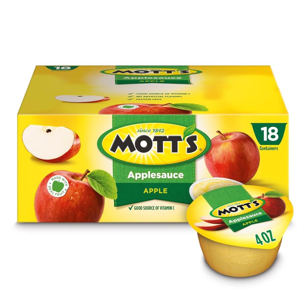 image:imageMotts Applesauce 4 Oz Cups 36 Count No Artificial Flavors Good Source of Vitamin C Nutritious Option for The Whole FamilyApple