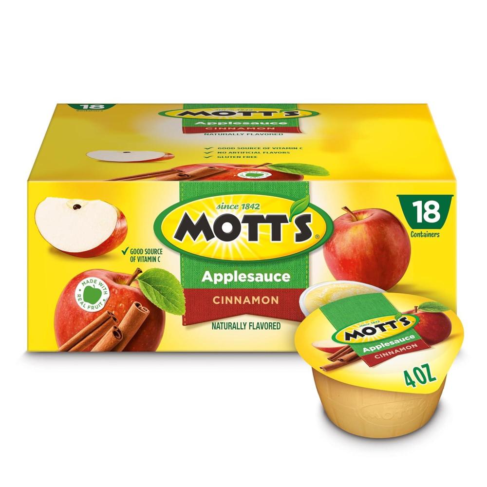 image:imageMotts Applesauce 4 Oz Cups 36 Count No Artificial Flavors Good Source of Vitamin C Nutritious Option for The Whole FamilyCinnamon