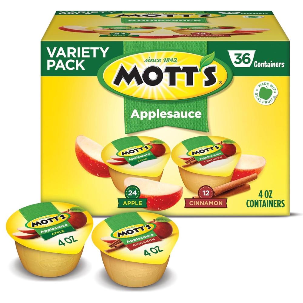 image:imageMotts Applesauce 4 Oz Cups 36 Count No Artificial Flavors Good Source of Vitamin C Nutritious Option for The Whole FamilyVariety Pack