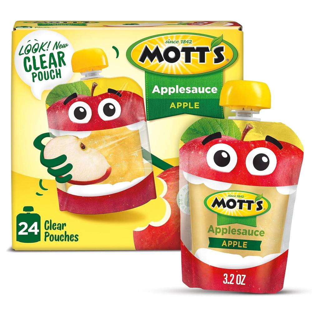 image:imageMotts Cinnamon Applesauce 32 Oz Clear Pouches 24 Count 6 Packs Of 4 No Artificial Flavors Good Source Of Vitamin C Nutritious Option For The Whole FamilyApple