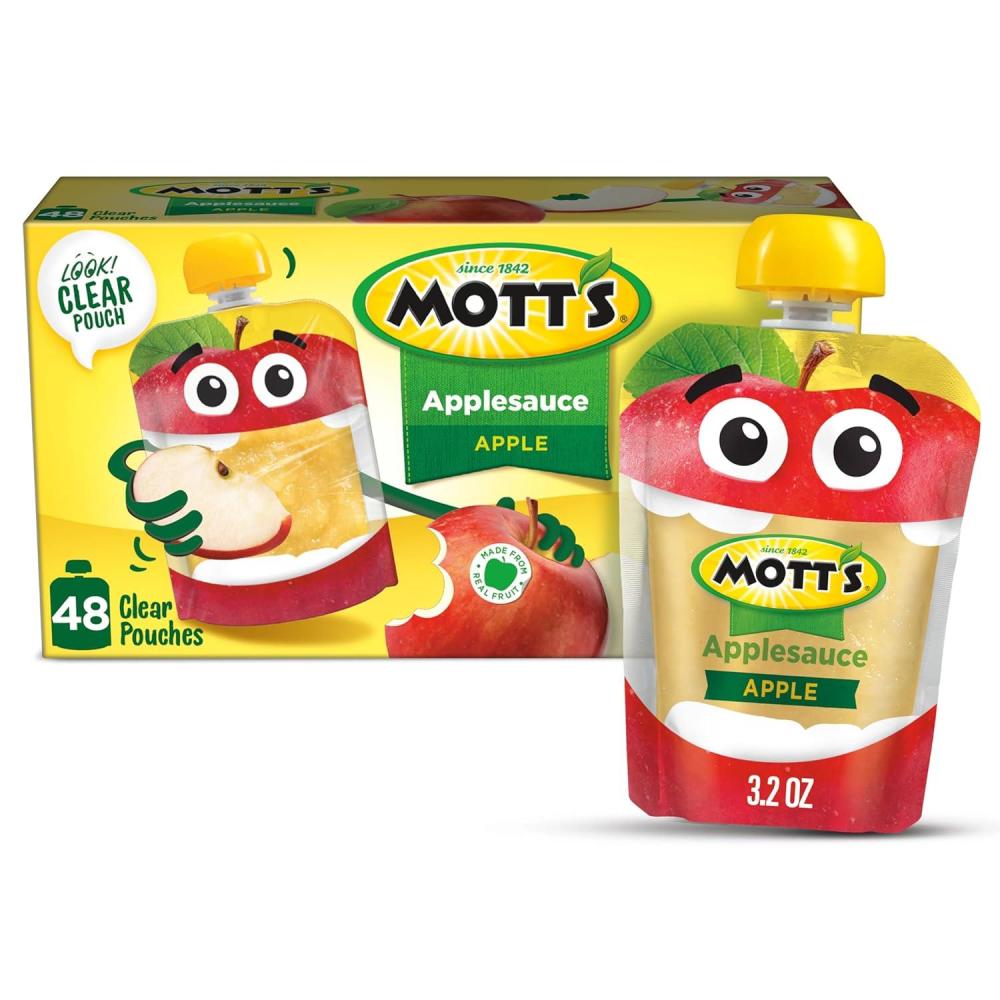 image:imageMotts Cinnamon Applesauce 32 Oz Clear Pouches 48 Count 4 Packs Of 12 No Artificial Flavors Good Source Of Vitamin C Nutritious Option For The Whole FamilyApple