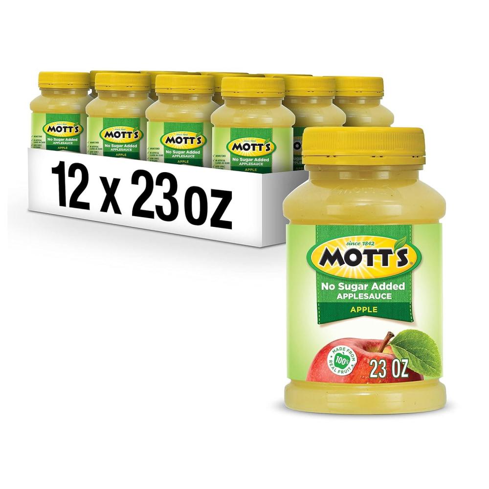 image:imageMotts No Sugar Added Applesauce 23 Oz Jar Pack Of 12 Good Source Of Vitamin C No Artificial FlavorsApple