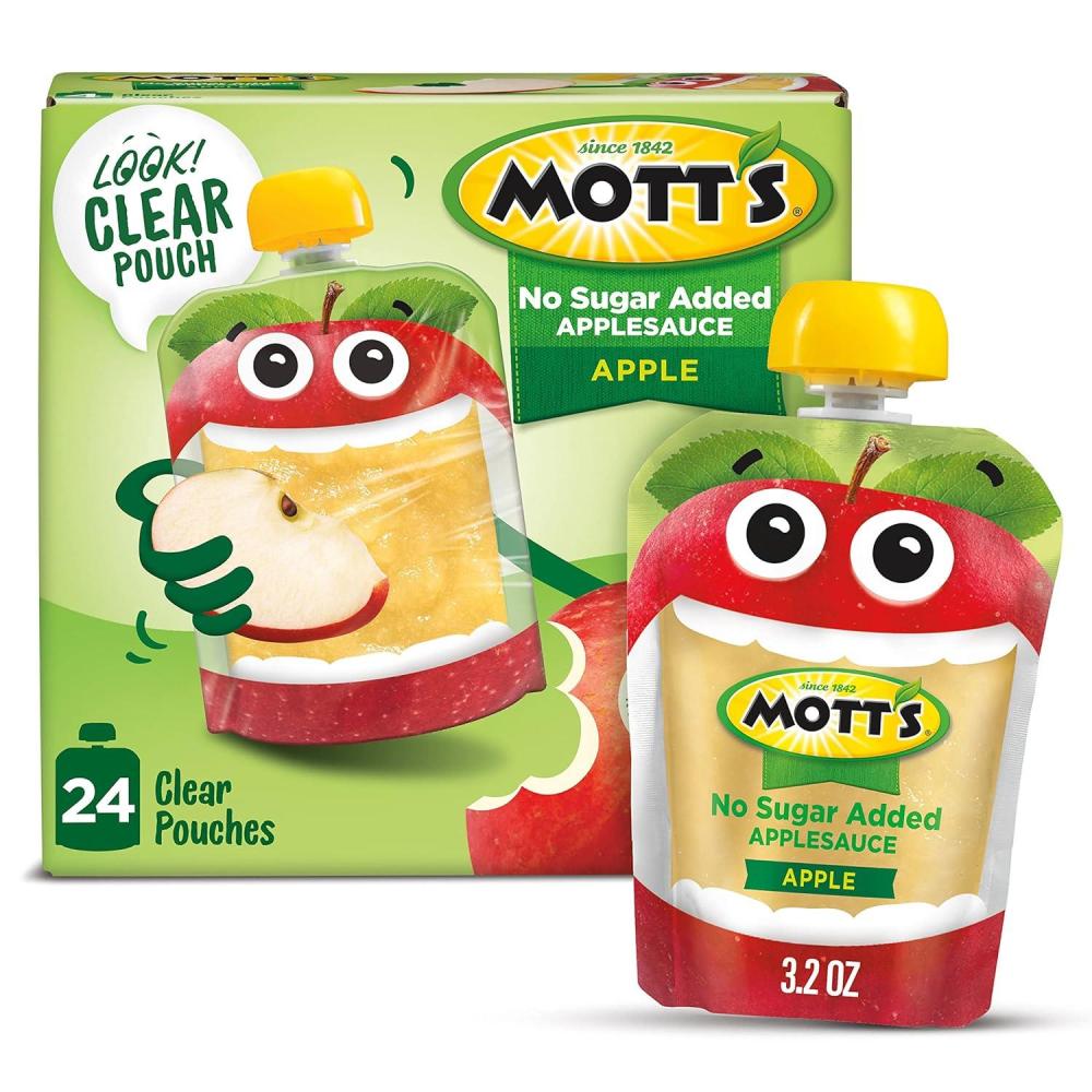 image:imageMotts No Sugar Added Strawberry Applesauce 32 Oz Clear Pouches 48 Count 4 Packs Of 12 Good Source Of Vitamin C No Artificial FlavorsApple