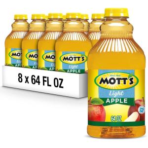 Mott’s Apple Light Juice Drink, 64 Fl Oz Bottle (Pack Of 8), 42% Fruit Juice With 50% Fewer Calories Than 100% Apple Juice, Excellent Source Of Vitamin C