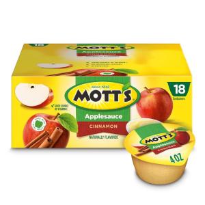 Mott’s Applesauce, 4 Oz Cups, 36 Count, No Artificial Flavors, Good Source of Vitamin C, Nutritious Option for The Whole Family(Cinnamon)