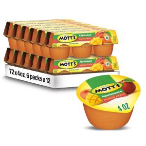 Mott’s Applesauce, 4 Oz Cups, 36 Count, No Artificial Flavors, Good Source of Vitamin C, Nutritious Option for The Whole Family(Mango Peach)