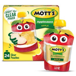 Mott’s Cinnamon Applesauce, 3.2 Oz Clear Pouches, 24 Count (6 Packs Of 4), No Artificial Flavors, Good Source Of Vitamin C, Nutritious Option For The Whole Family(Apple)