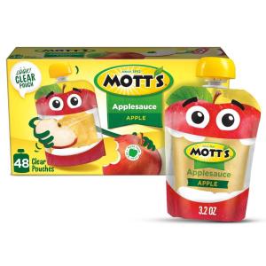 Mott’s Cinnamon Applesauce, 3.2 Oz Clear Pouches, 48 Count (4 Packs Of 12), No Artificial Flavors, Good Source Of Vitamin C, Nutritious Option For The Whole Family(Apple)