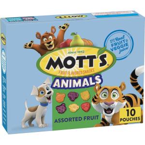 Mott’s Fruit Flavored Snacks, Animals Assorted Fruit, Gluten Free Snack, Family Pack, 40 Ct, 32 oz(Assorted Fruit)