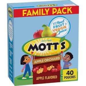 Mott’s Fruit Flavored Snacks, Apple Orchard, Gluten Free Snack, Family Pack, 40 Ct, 32 oz(40 Count (Pack of 1))
