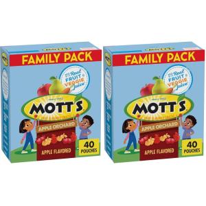Mott’s Fruit Flavored Snacks, Apple Orchard, Gluten Free Snack, Family Pack, 40 Ct, 32 oz(40 Count (Pack of 2))
