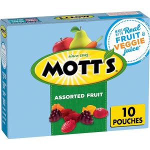 Mott’s Fruit Flavored Snacks, Assorted Fruit, Gluten Free Snack, Value Pack, 22 Pouches, 17.6 oz (Pack of 6)(Assorted Fruit)